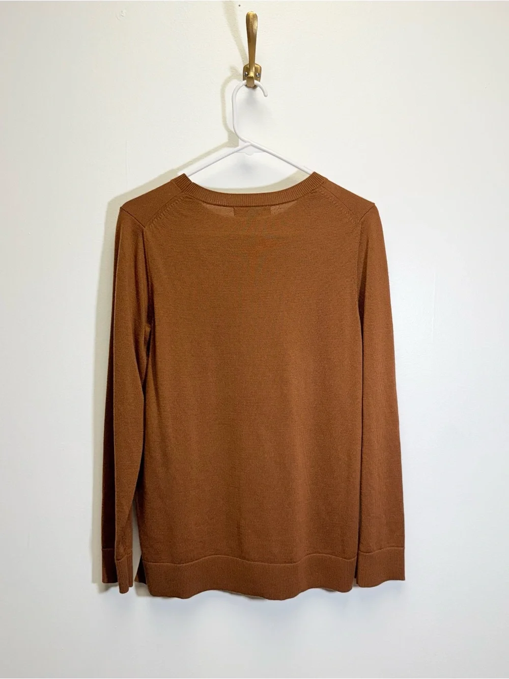 NWT Banana Republic Brown Washable 100% Merino Crew-Neck Sweater Medium